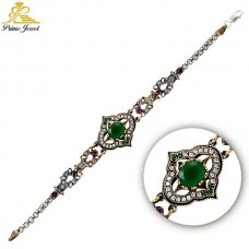 Gümüş Otantik Taşlı Biezik /Bileklik